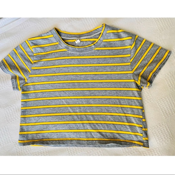 Striped T-shirt Crop Top - Picture 1 of 2